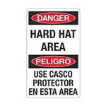 Danger Hard Hat Area / Bilingual 12" x 20" Sign